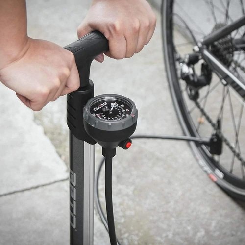 Beto Bike Pump - Portable Bicycle Floor Pump with Industrial Gauge & Air Bleed Button | 160 PSI Max