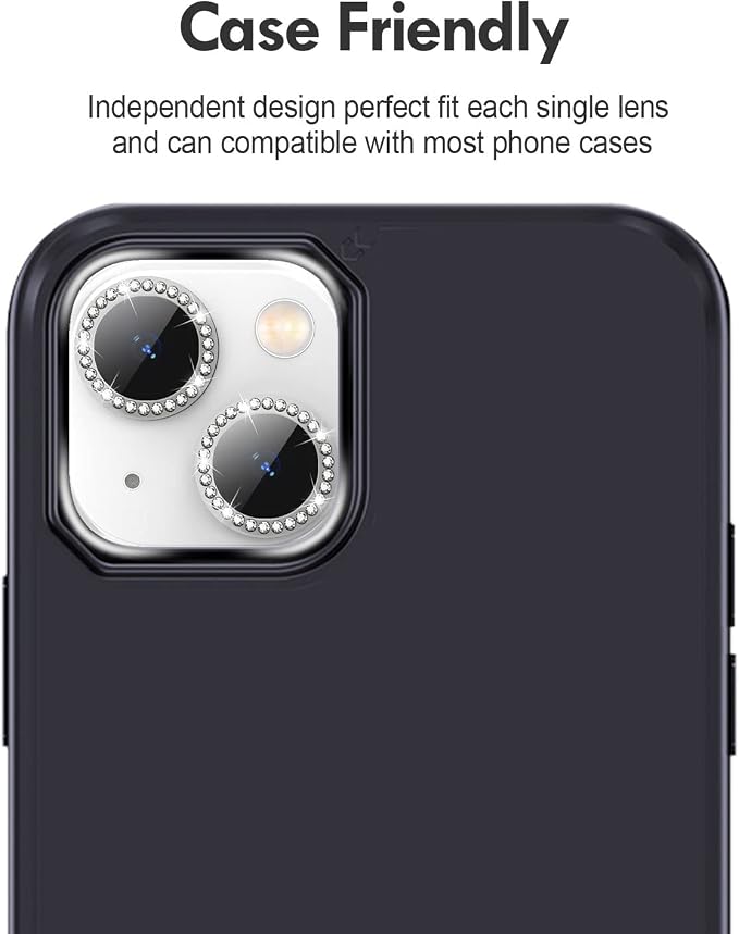 for iPhone 14 / iPhone 14 Plus Camera Lens Protector Bling, 9H Hardness