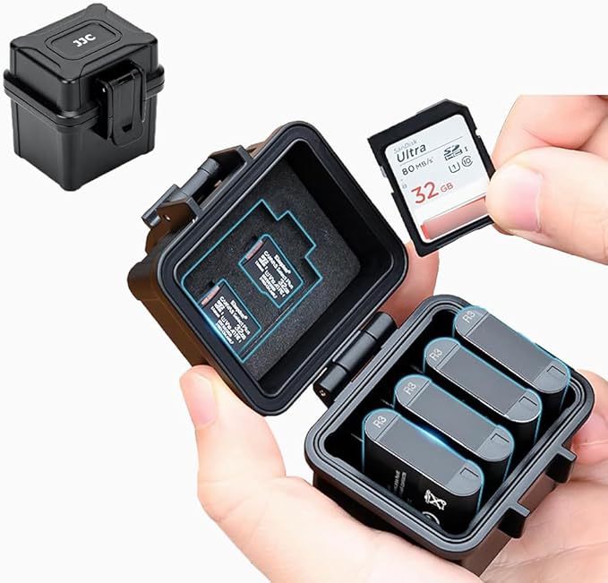 DB-110 LI-92B LI-90B NP-50 Battery and SD Micro SD Card Case, Water-Resistant &