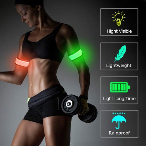 LOBKIN LED Safety Bracelets - Reflective Slap Armband for Kids | Nighttime Visibility Running Lights