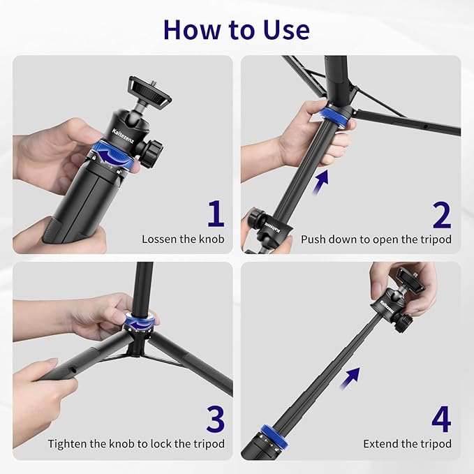 Kaitezenz Selfie Stick Tripod for Gopro Camera, Portable Lightweight Camera