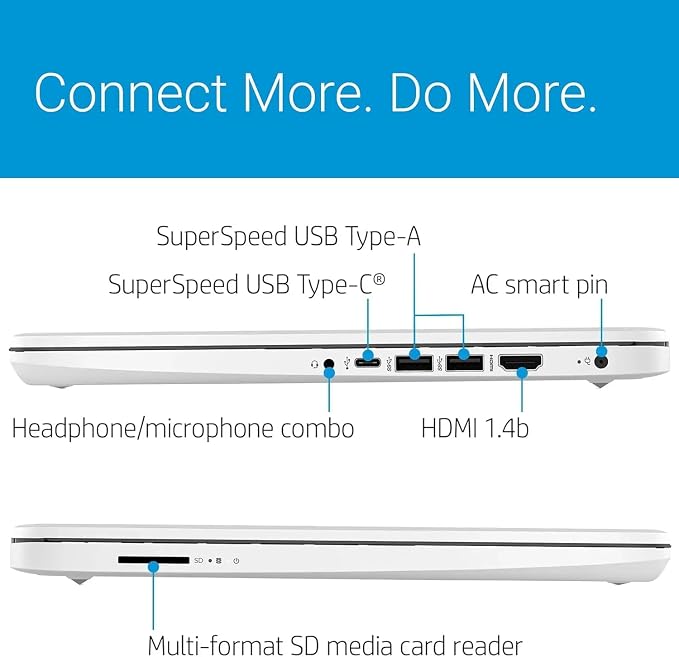 HP 14" Ultra Light Laptop for Student & Home (Intel 4-Core Celeron, 4GB RAM, 64GB eMMC + 128GB SD Card,) 11-Hr Long Battery Life, Webcam, Wi-Fi, Win 11 Home in S Mode (Renewed)