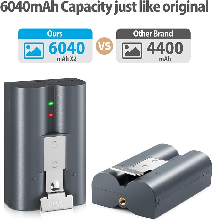 2 Packs 6040mAh Rechargeable Battery Compatible