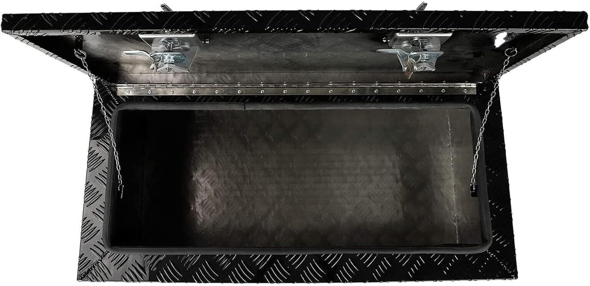 36"X18"X16" Aluminum Truck Underbody Tool Box Trailer RV Tool Storage Waterproof Under Bed with Lock Black