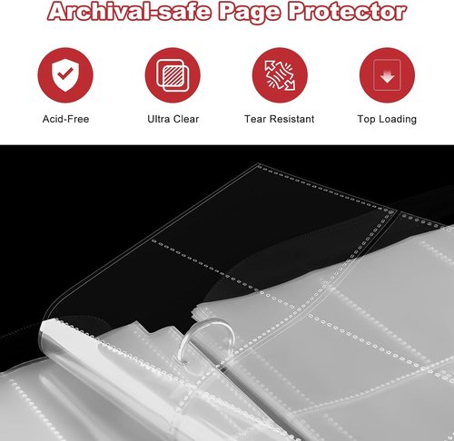 Mlikero Baseball Card Binder - 440 Pocket Premium Trading Card Holder | Sports Pattern Design