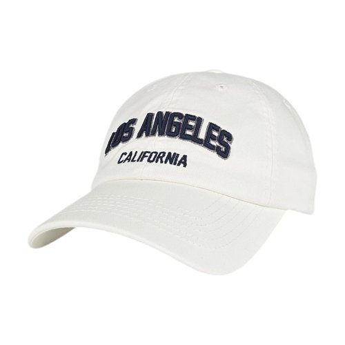 E BY ELIDAN LA California Embroidered Los Angeles 100% Cotton Baseball Cap, Adjustable Metal Buckle Strap, Unstructured Low-Profile Dad Hat for Men & Women White