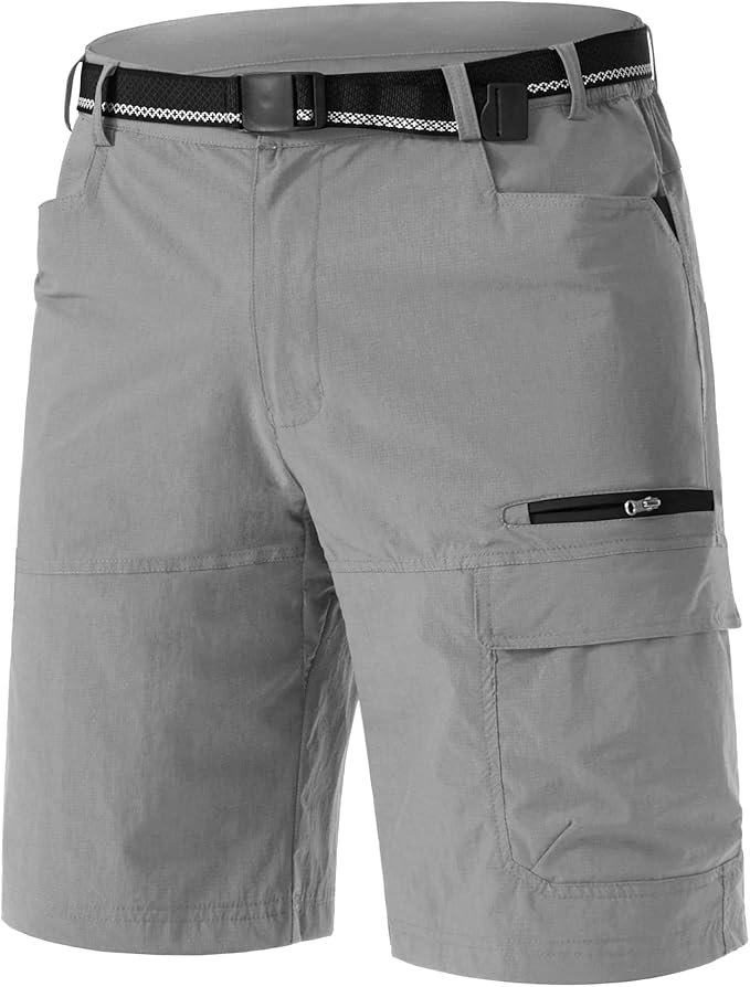 TACVASEN Men's Summer Outdoor Shorts Quick Dry Cargo Casual Work Hiking Shorts (NO Belt)