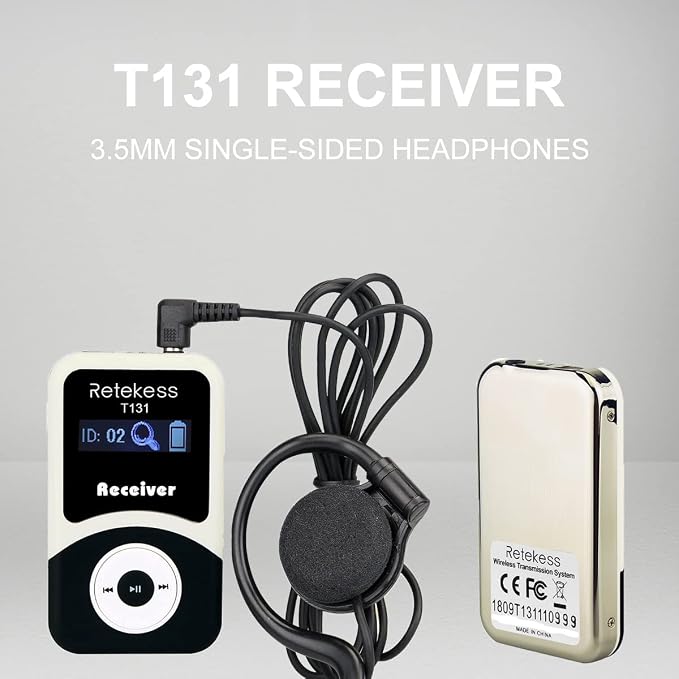 Retekess T130 Wireless Audio Tour Guide System, Translation Headphones