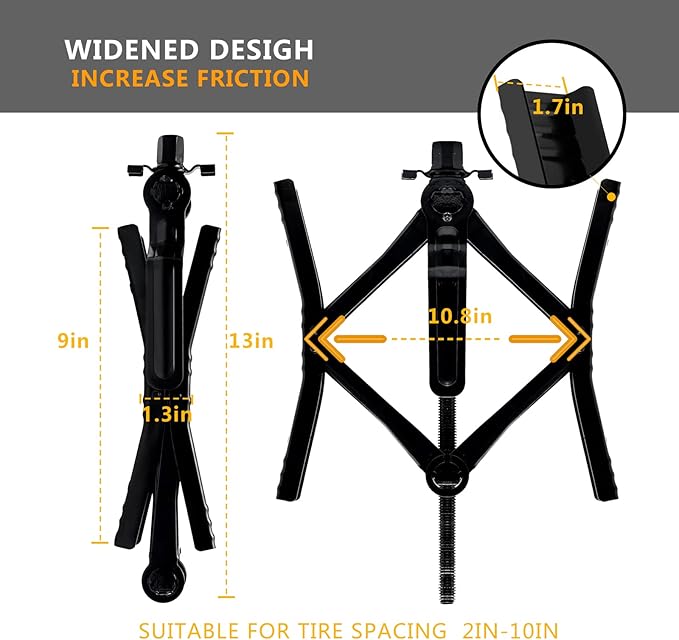 Proud Panda Small Camper Wheel Chock Shaped RV Stabilizer for Travel Trailer,Anti-Move Tire Wheel Chock with Accessories-Pair,Heavy Duty Truck RV Tire Scissor Locking X Chock,Fit for 2” to 10”