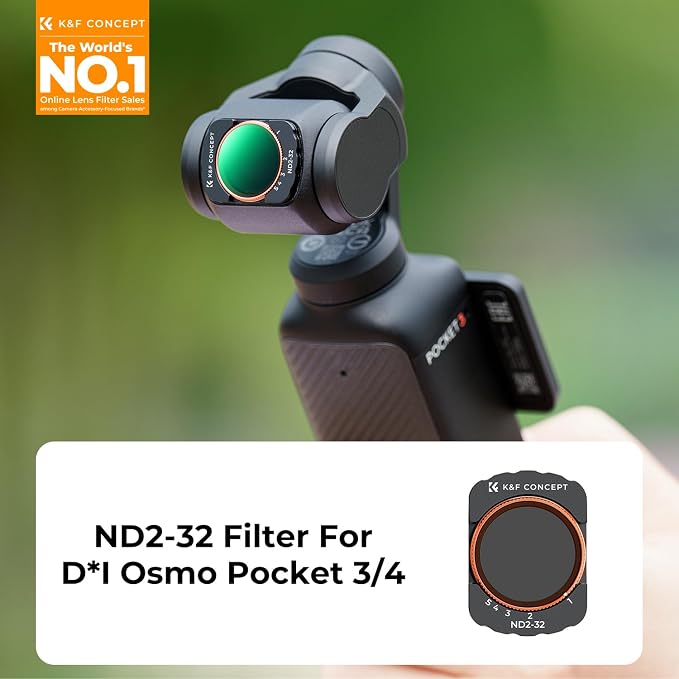 K&F CONCEPT Variable ND Filter for DJI Osmo Pocket 3/4, Xtra Muse Creator Combo
