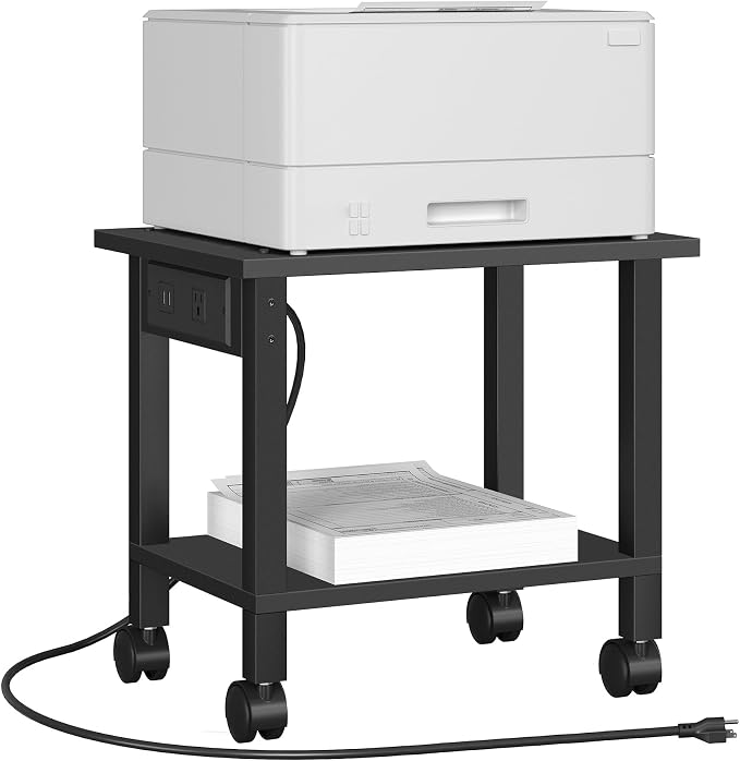 TUTOTAK 2 Tier Printer Stand, Rolling Printer Cart