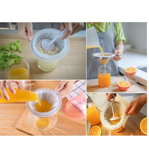 5-Inch Food Grade Stainless Steel Kitchen Funnel with 200 Mesh Food Filter Strainer for Transferring of Liquid Dry Ingredients and Metal Cooking Funnel