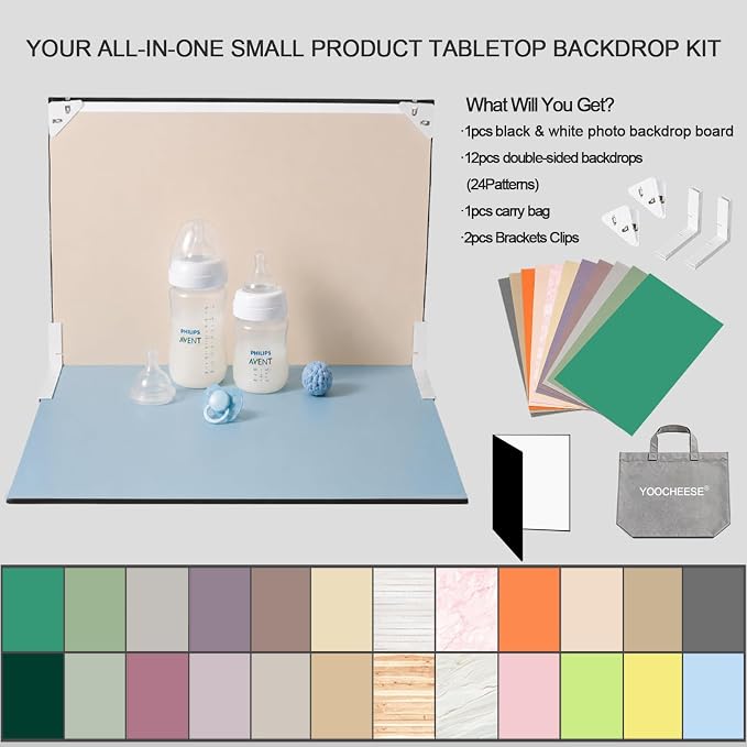 Photo Backdrop Small Product Photography: 12pcs/24color Tabletop Paper