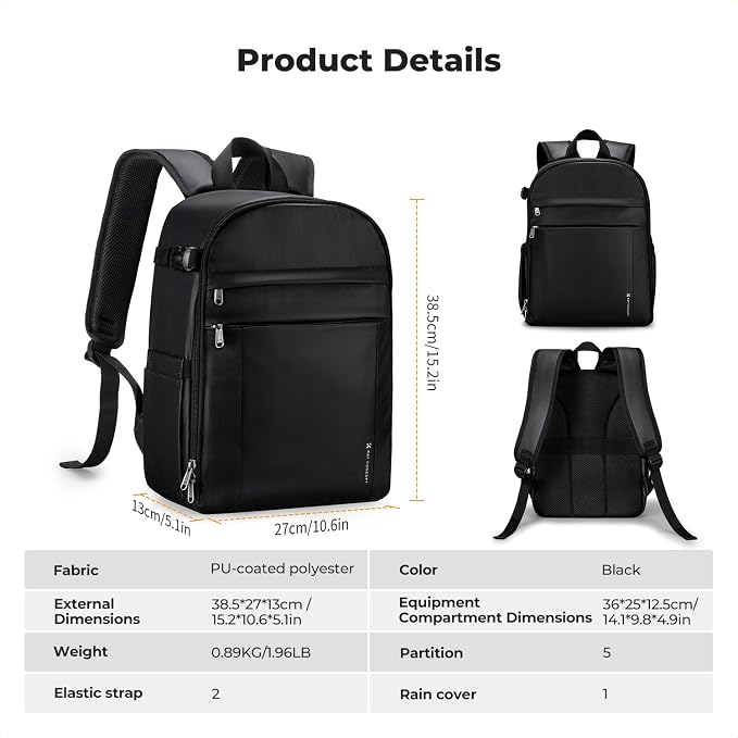 K&F CONCEPT Camera Bag Backpack, Professional DSLR/SLR/Mirrorless Camera