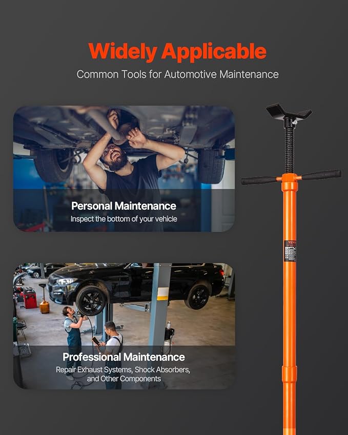 VEVOR Underhoist Support Stand, 3/4 Ton (1653 lbs) Capacity Under Hoist Jack Stand with Two Wheels, Lifting from 51.97" to 80", Bearing Mounted Spin Handle, Foot Pedal, Support Vehicle Components