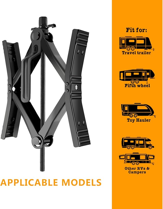 Proud Panda Small Camper Wheel Chock Shaped RV Stabilizer for Travel Trailer,Anti-Move Tire Wheel Chock with Accessories-Pair,Heavy Duty Truck RV Tire Scissor Locking X Chock,Fit for 2” to 10”