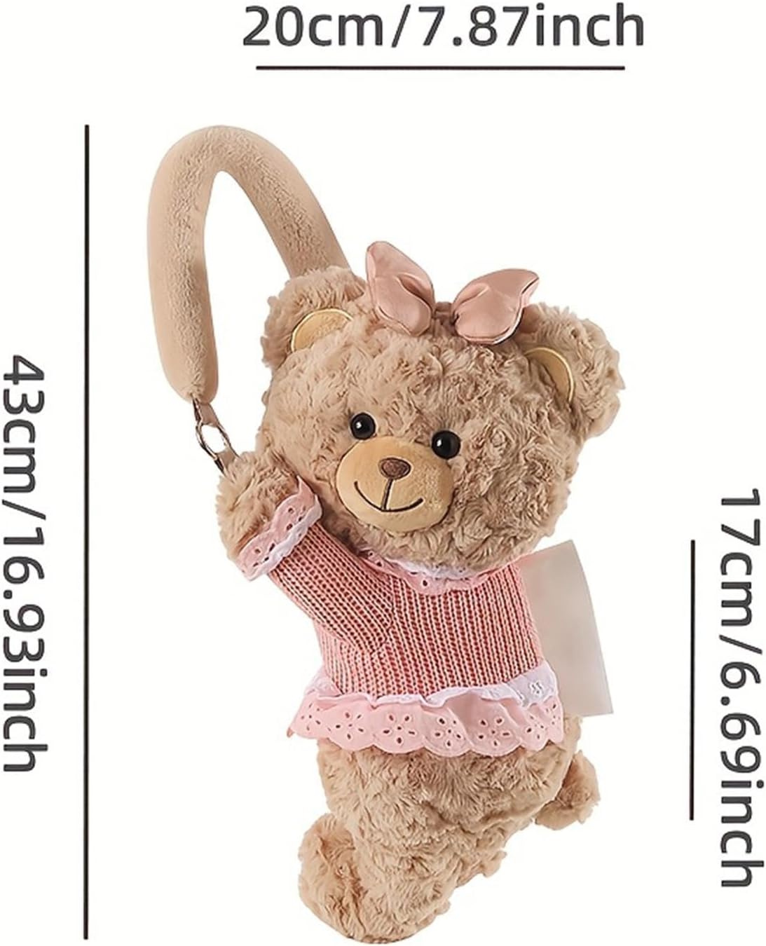 Car Tissue Holder, Plush Bear Decor, Auto Napkin Storage Box