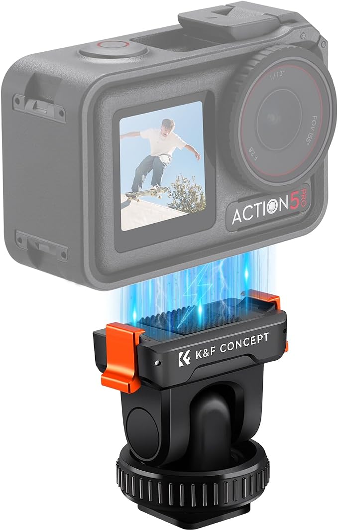 K&F CONCEPT Cold Shoe Action Camera Magnetic Quick Mount Holder, Tripod Mount