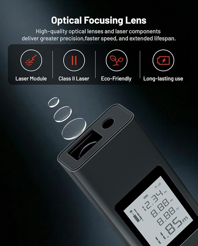 Laser Measure, ATuMan Compact Rechargeable Digital Laser Distance Meter 131 Feet