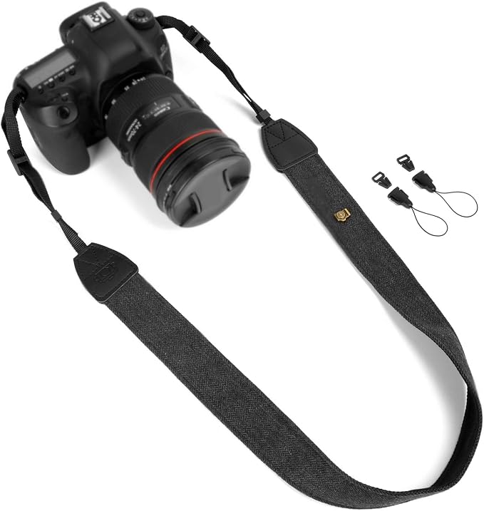 Camera Strap Canvas Black Shoulder Strap