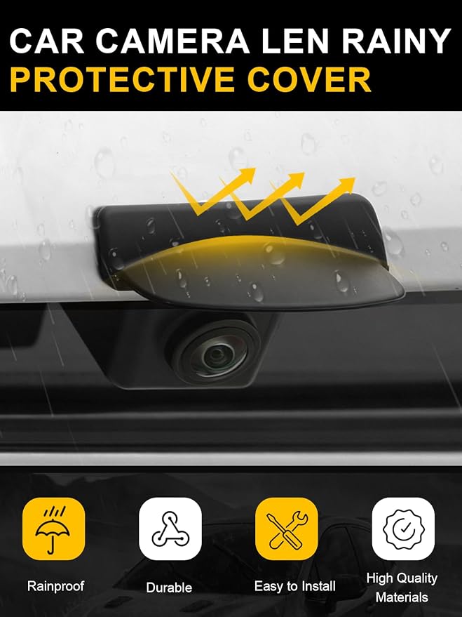 Car Camera Lens Protector 4-Pack + Backup Camera Rain Shield 2-Pack,