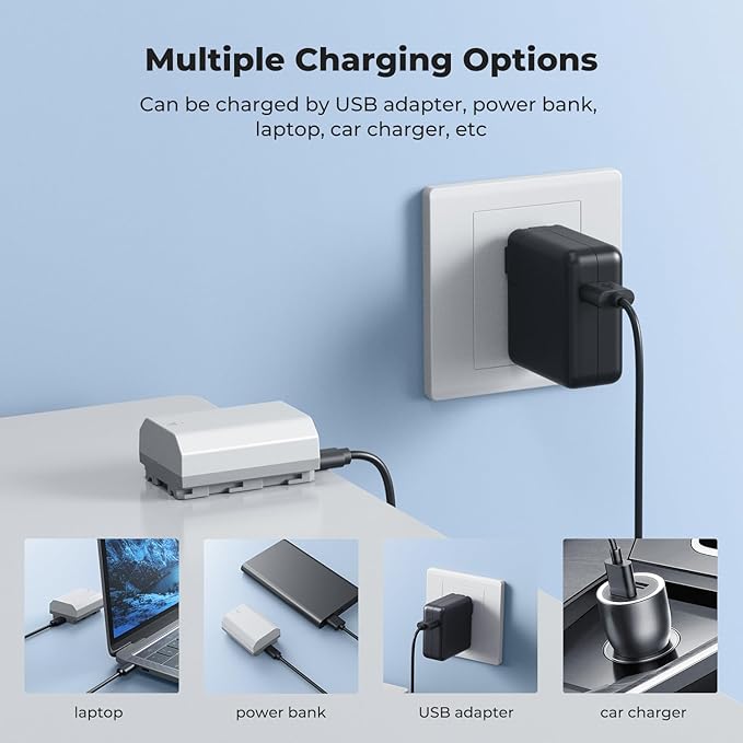 K&F CONCEPT 2600mAh NP-FZ100 Battery, Alpha 9, Alpha 9S, A7Siii Cameras