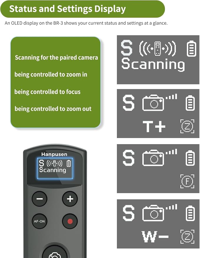 for Sony Camera Remote Control, Hanpusen Rechargeable Wireless Shutter Release