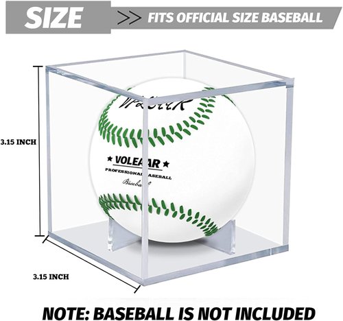 Baseball Display Case by [Brand Name] - UV Protected Acrylic Holder for Official Size Baseballs | 4 Pack Clear Cube Autograph Memorabilia