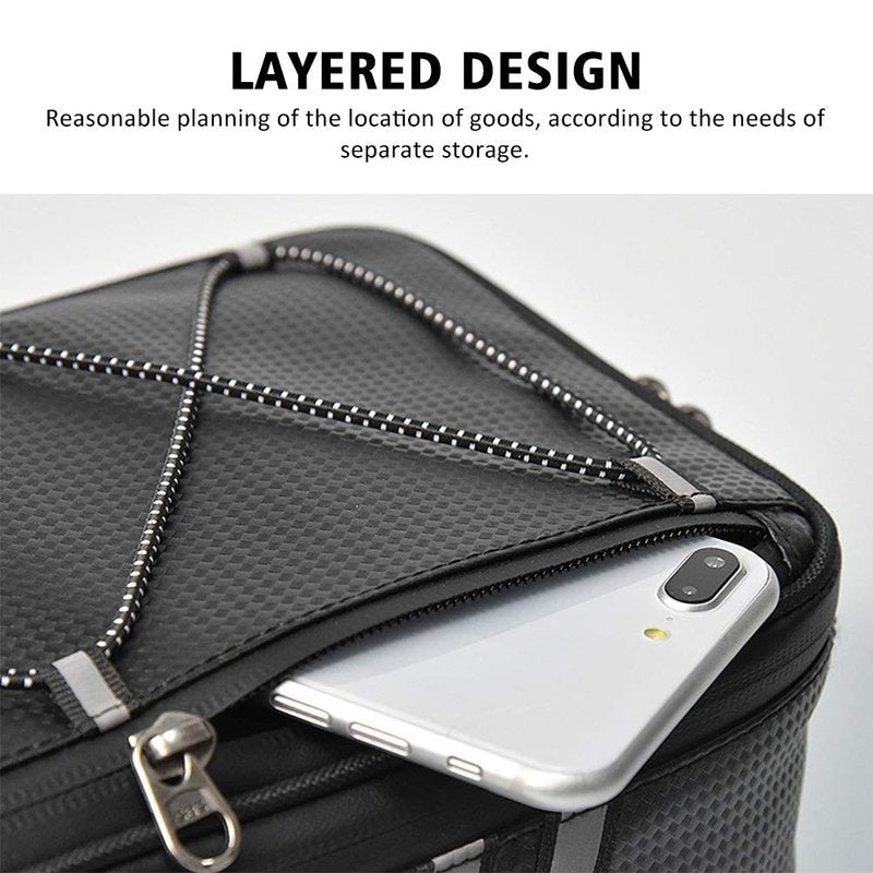 Tookie 8L Rear Carrier Luggage Bike Bag, Waterproof PU Leather Bicycle Rear Seat Cargo Bag Luggage Bike Bag Bicycle Saddle Bag with Rain Cover, Easy to Install