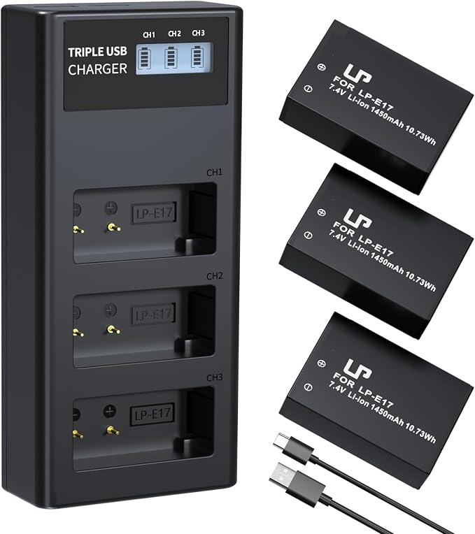 LP LP-E17 Battery and Charger Set, Rebel T8i, EOS M3, EOS 200D