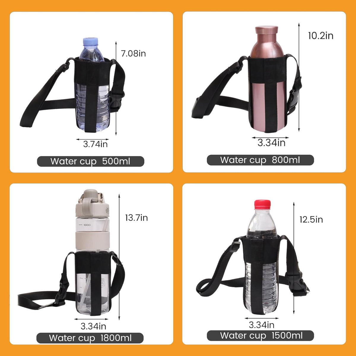Skiennix Water Bottle Shoulder Strap - Adjustable Crossbody Design for 12-32oz Bottles
