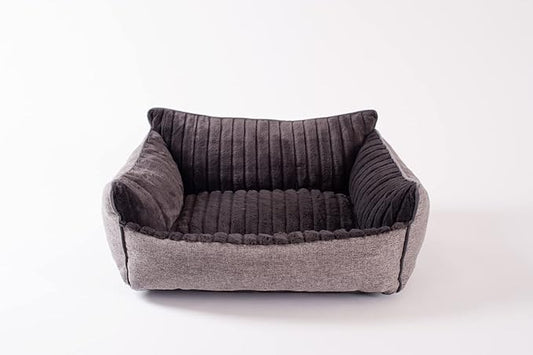 Deep Edge Day Bed, Velvet Sleeping Bed for Puppies & Small Dogs with Bolster Sides - Raised Edges, Memory Foam Cushion, Non-Slip, Machine Washable