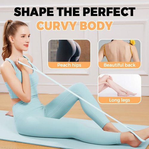 Figure 8 Resistance Band with Handles - Elastic Workout Bands for Arm, Back & Shoulder Training | Ideal for Yoga & Pilates