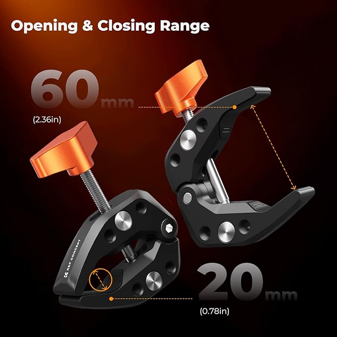 K&F CONCEPT 2 Pack Camera Mount Clamp, Super Crab Clamp