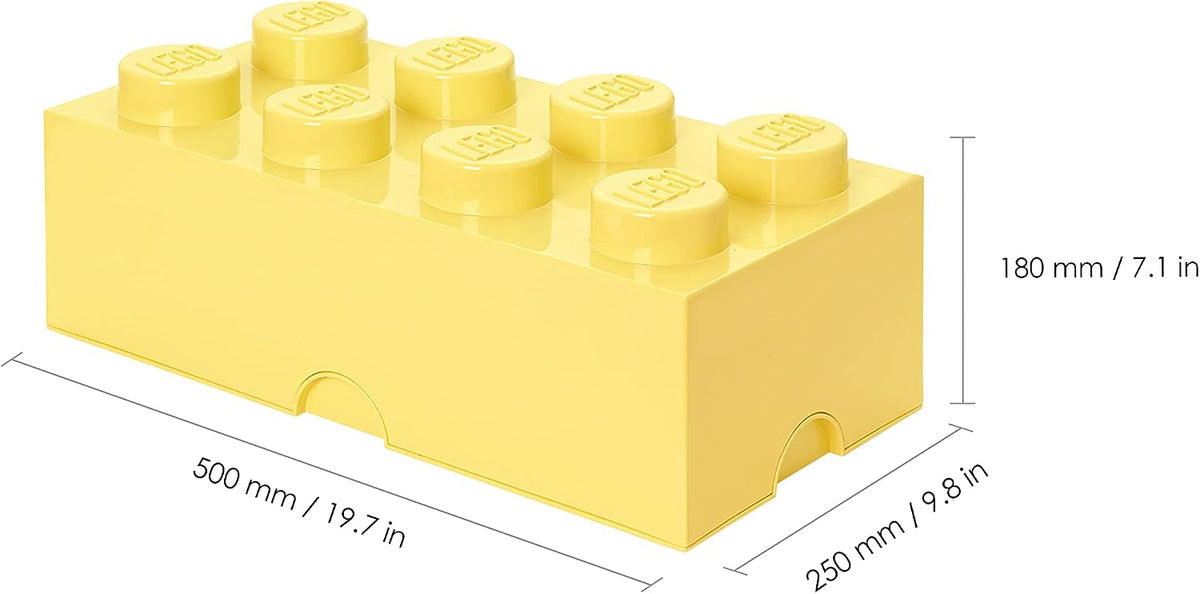 Room Copenhagen, LEGO Storage Brick Box - Stackable Storage Solution - Brick 8, Cool Yellow