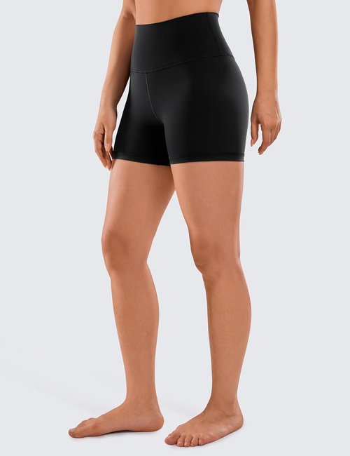 CRZ YOGA Biker Shorts - High Waist 4'' Naked Feeling Spandex for Yoga & Gym Workouts