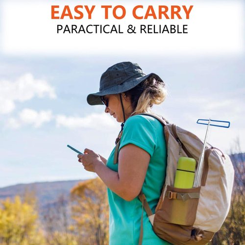 Daily Favorites DF 4-in-1 Disc Golf Retriever Pole - 16-ft Telescopic Stainless Steel, Disc Golf Disc Retriever with Hooks Suction-Cup Carry Bag - Disc Golf Accessories for Water Trees Bushes.