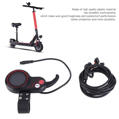equlup 6pin Display Thumb Throttle, 2 in 1 Speedometer Manual Control Panel 3.6cm/1.4in Display Screen Thumb Throttle Replacement for Electric Scooter (60V)