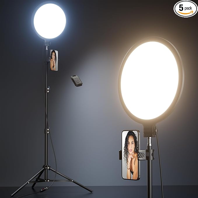 Weilisi 10.5" Ring Light with 69" Tripod Stand and Phone Holder Kit,