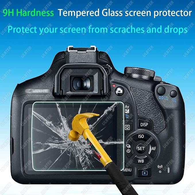 ULBTER Screen Protector for Canon EOS Rebel T7 T6 T5 2000D Camera & Hot Shoe