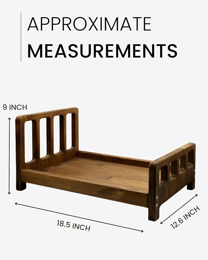 Newborn Photography Props Bed Prop Brown – Rustic Mini Wooden Bed