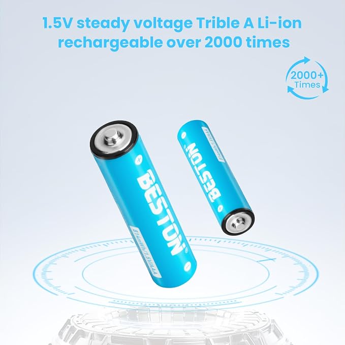 BESTON Rechargeable Lithium AAA Batteries