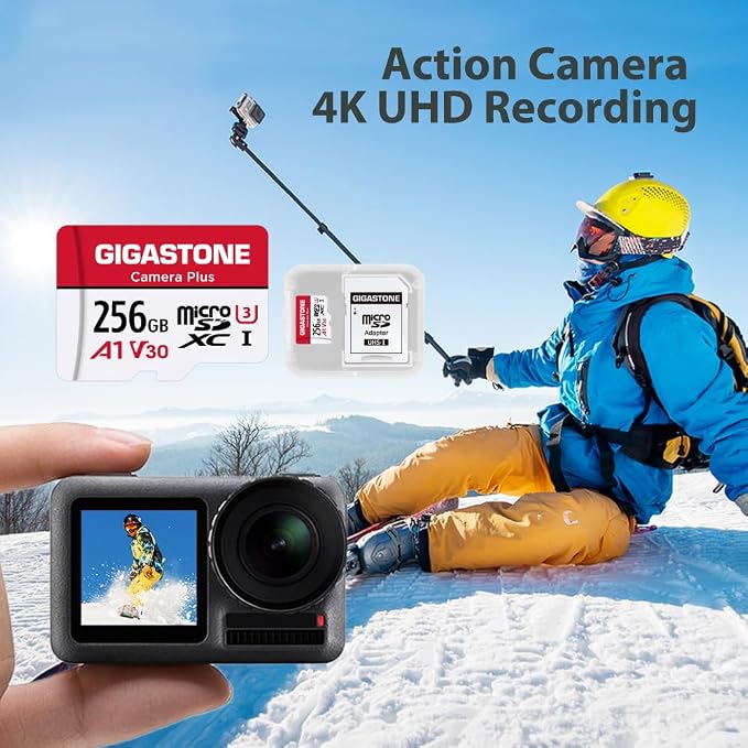 Gigastone 256GB Camera Plus Series Memory Card, Read Speed up to 100MB/s. Ideal
