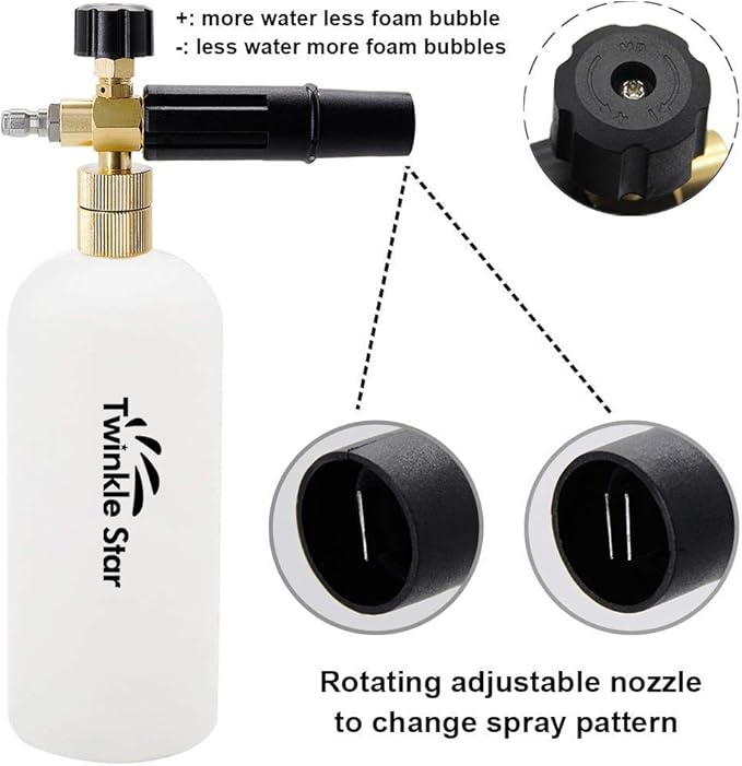 Twinkle Star Pressure Washer Adapter Set | Pressure Washer Gun Snow Foam Lance