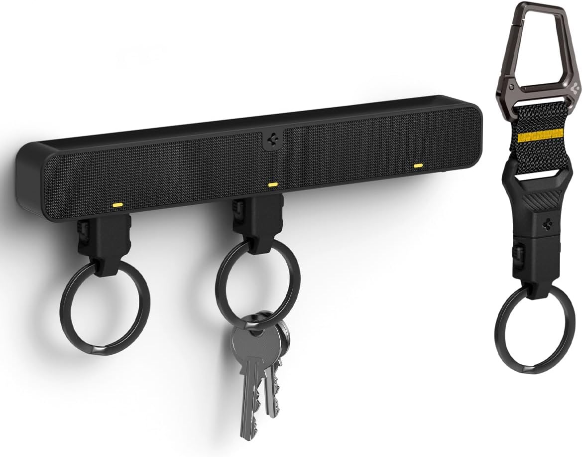 Spigen Life Magnetic Keychain Key Holder with HUB Compatible with MagSafe Accessories, Quick Release Magnetic System and Secure Lock System, Detachable Magnetic Keychain Key Ring Clip, Car Keychain