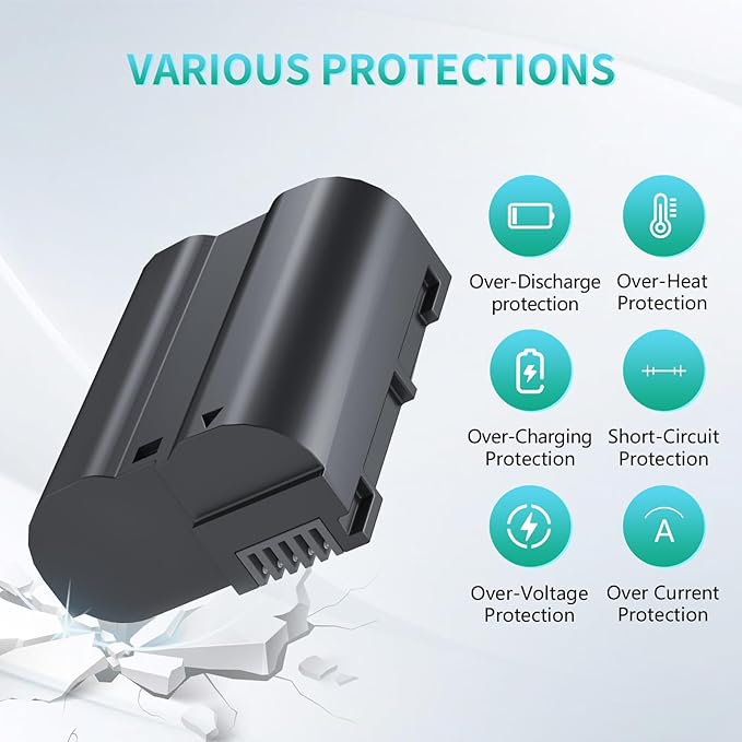EN-EL15 Battery Pack, LP 2-Pack EN-EL15 EN EL15a Rechargable Li-ion Replacement