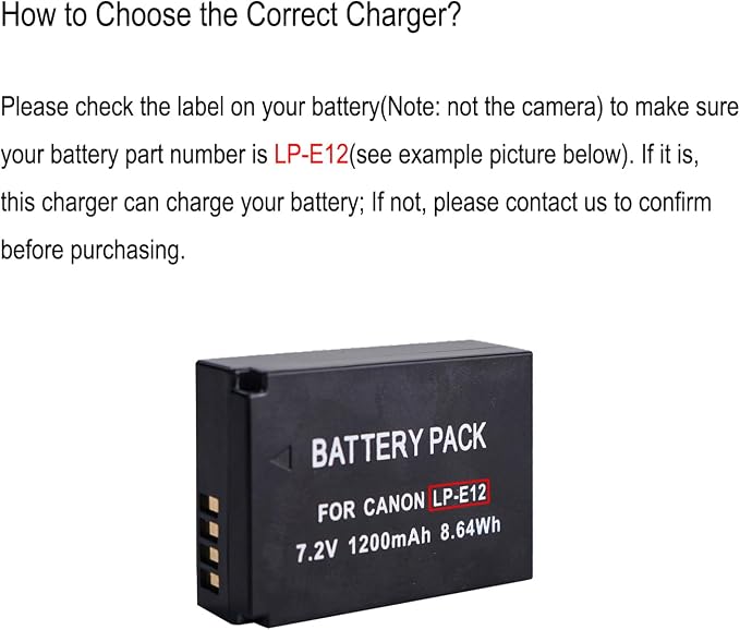 LP-E12 Battery Charger LPE12 LC-E12