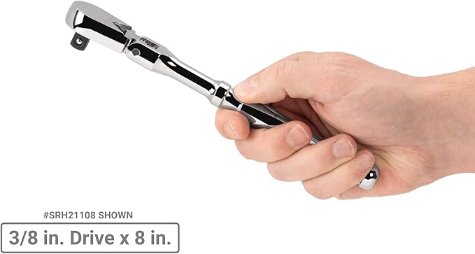 TEKTON 3/8 Inch Drive Flex Head Non-Quick-Release Ratchet Set, 2-Piece (8, 12 in.) | SRH91201