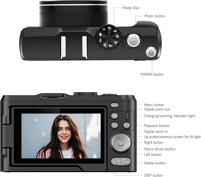 Digital Camera 4K for Photography, 50MP Vlogging Camera for YouTube Video