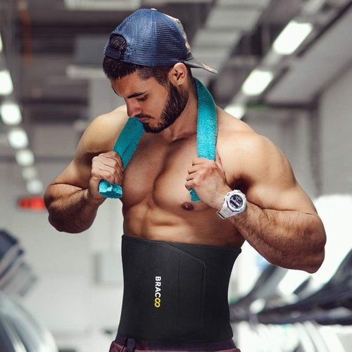 Bracoo Waist Trimmer | Adjustable Sauna Belt for Lower Belly Fat | Unisex Workout Sweat Band